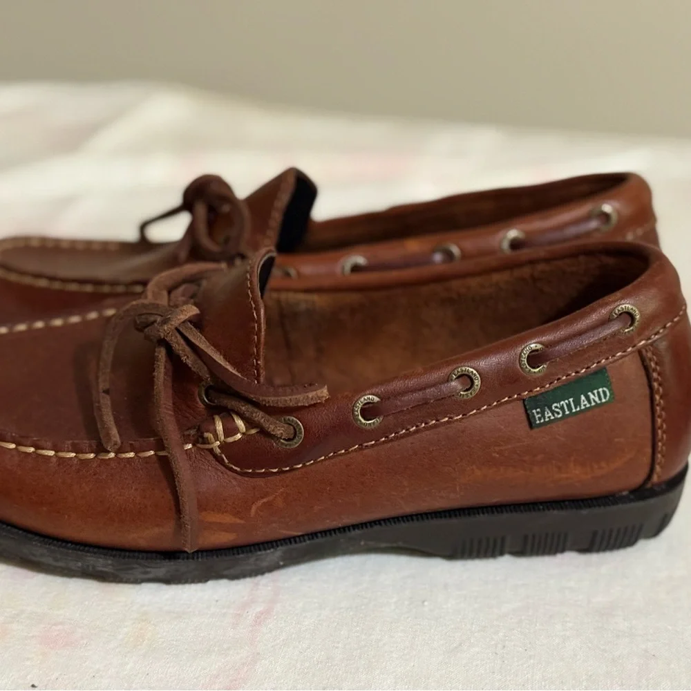 Eastland Brown Leather Boat Loafers